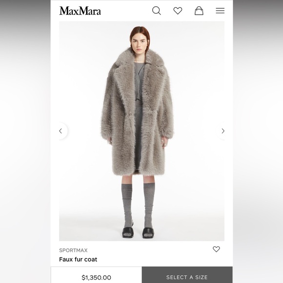 NewSeason NWT Sportmax by Max Mara Faux Fur Coat Gray Size: Small Fall/Winter - Picture 5 of 11